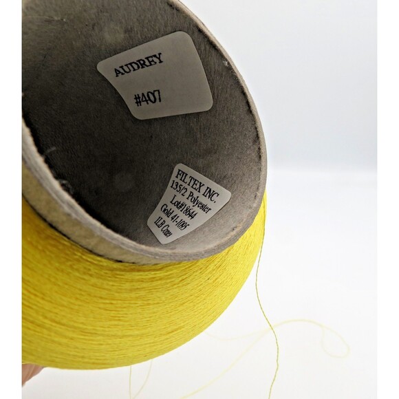Filtex Vintage Bright Poly Yellow "Gold"  Embroidery Thread 135/2 Lg Cone 539grs - Picture 2 of 5